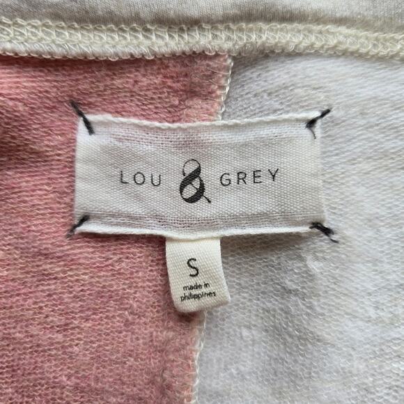 M Lou & Grey Pink Oatmeal Colorblock Sweater Top Size S Lightweight V Neck Soft - Picture 8 of 9